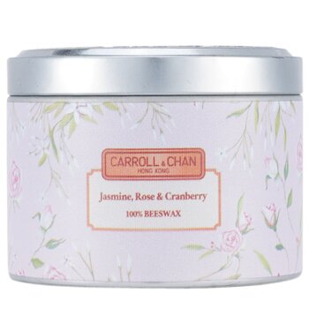 Carroll & Chan100% Beeswax Tin Candle - Jasmine Rose Cranberry (8x6) cm