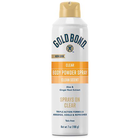 Gold Bond No Mess Clear Body Powder Spray, Absorbs Sweat - 7.0 oz