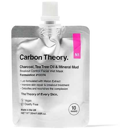 Carbon Theory Charcoal, Tea Tree Oil and Mineral Mud Breakout Control Facial Wet Mask - 1.6 oz