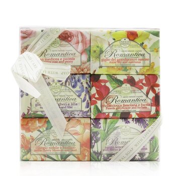 Nesti DanteRomantica The Collection Soap Set: (Florentine Rose & Peony + Royal Lily & Narcissus + Tuscan Wisteria & Lilac + Fiesole Gillyflower & Fuch