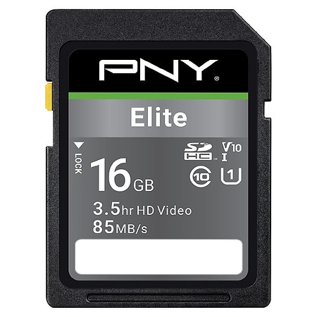 PNY Class 10 U1 V10 SD - 16GB Elite 1.0 ea