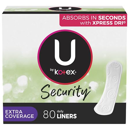 U by Kotex Clean & Secure Panty Liners Unscented - Extra Coverage 80.0 ea