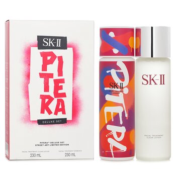 SK IIPitera Deluxe Set (Street Art Limited Edition): Facial Treatment Clear Lotion 230ml + Facial Treatment Essence (Red) 230ml 2ppcs