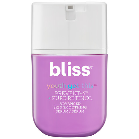 Bliss Youth Got This Prevent-4 + Pure Retinol Advanced Skin Smoothing Serum, Fragrance Free Unscented - 0.7 fl oz