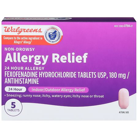Walgreens 24 Hour Allergy Relief Fexofenadine Tablets - 15.0 ea