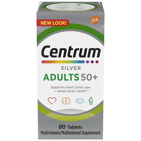 Centrum Silver Adult 50+, Multivitamin& Multimineral Supplements Tablets - 80.0 ea