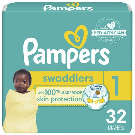 Pampers Swaddlers Diapers Jumbo Size 1 - 32.0 ea