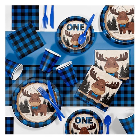Creative Converting Buffalo Plaid Moose First Bday Party Kit - 1.0 ea