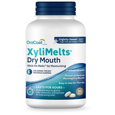 XyliMelts Dry Mouth Relief Discs Mint Free/Slightly Sweet - 80.0 ea