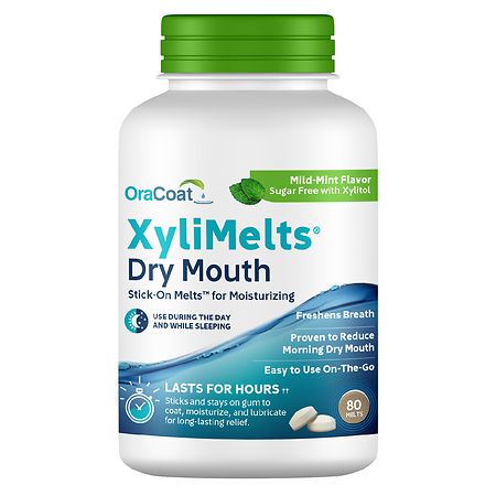XyliMelts Dry Mouth Relief Discs Mild Mint - 80.0 ea