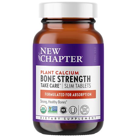 New Chapter Bone Strength Take Care, Organic Plant Calcium Supplement, Slim Tablets - 120.0 ea