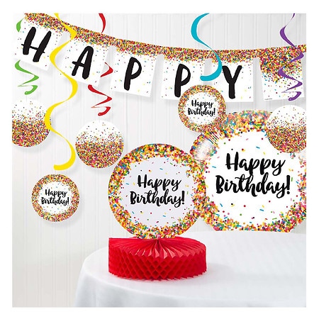 Creative Converting Confetti Sprinkles Birthday Decor Kit - 1.0 ea