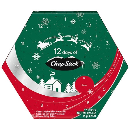 ChapStick 12 Days of ChapStick Advent Calendar 12 Favorite Flavors, Holiday Pack - 12.0 oz