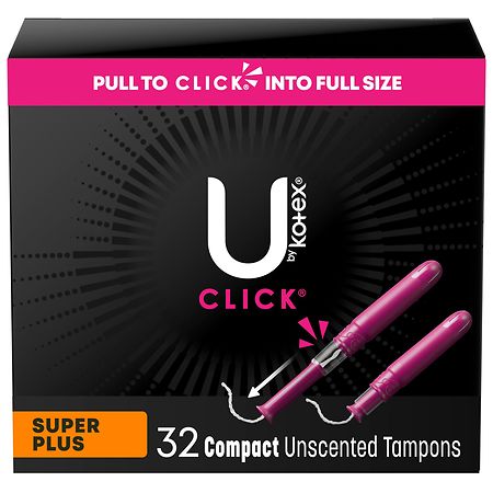 U by Kotex Click Compact Tampons Unscented - Super Plus Absorbency 32.0 ea