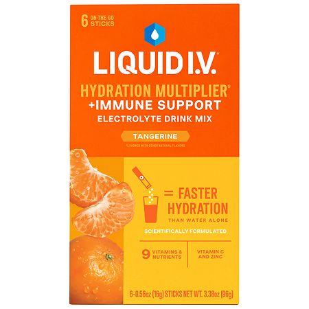 Liquid I.V. Hydration Multiplier Immune Support Drink Mix Tangerine - 0.56 oz x 6 pack