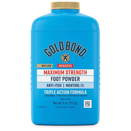 Gold Bond Medicated Talc-Free Foot Powder, Maximum Strength - 4.0 oz