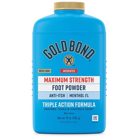 Gold Bond Medicated Talc-Free Foot Powder, Maximum Strength - 10.0 oz