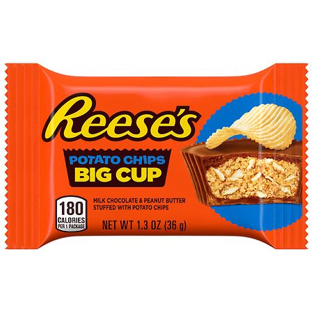 Reese's Big Cup Stuffed with Potato Chips Peanut Butter Cups, Candy Milk Chocolate - 1.3 oz