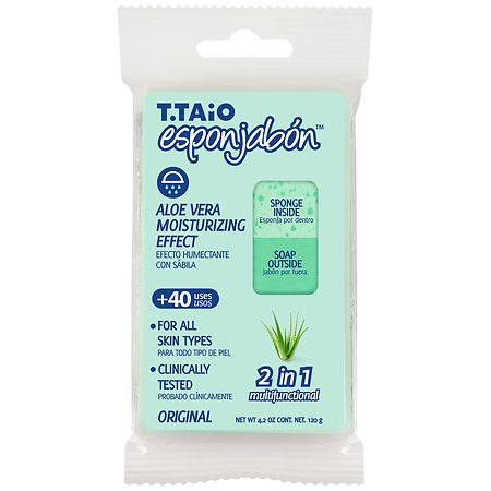 T.TAIO Esponjabon Aloe Vera Soap Infused Sponge - 4.2 oz