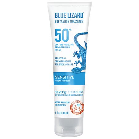 Blue Lizard Sensitive Mineral Sunscreen Lotion - SPF 50+ Unscented - 5.0 fl oz