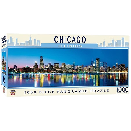 Masterpieces Puzzles Chicago Illinois 1000 Piece Panoramic Puzzle - 1.0 ea