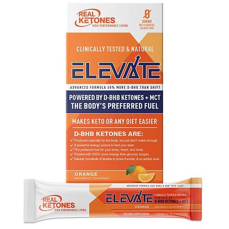 Real Ketones Elevate Orange - 0.43 oz x 10 pack