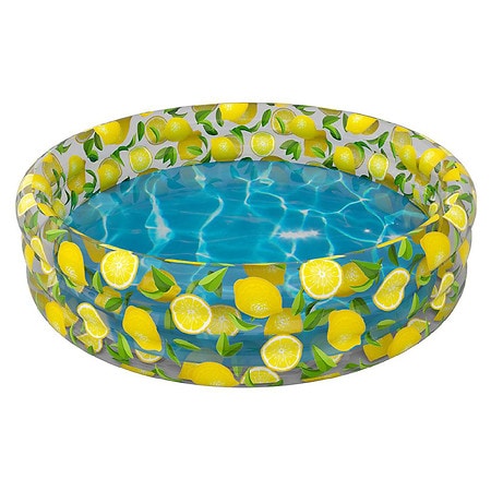 PoolCandy Inflatable Sunning Pool, Lemon Print - 1.0 EA