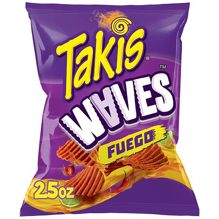 Takis Waves Fuego Potato Chips Hot Chili Pepper & Lime - 2.5 Oz