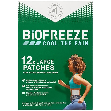 BIOFREEZE Large Patches, Fast Acting Pain Relief - 12.0 ea
