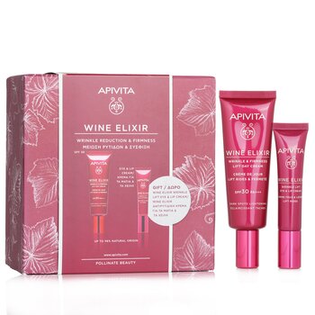 ApivitaWine Elixir Wrinkle Reduction & Firmness Gift Set: Day Cream SPF 30 40ml+ Eye & Lip Cream 15ml 2pcs