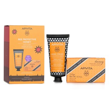 ApivitaBee Protective Honey Set: Hand Cream Hyaluronic Acid & Honey 50ml+ Natural Soap Honey 125g 2pcs