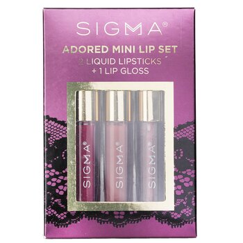 Sigma BeautyAdored Mini Lip Set (2x Liquid Lipstick + 1x Lip Gloss) 3pcs