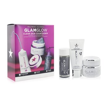 GlamglowClear Skin Countdown Set: SuperCleanse 30g + Supermud 50ml + Supertoner 30ml 3pcs