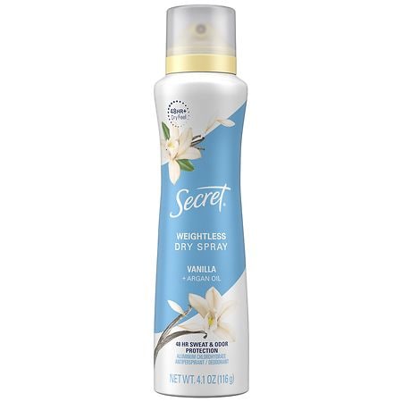 Secret Antiperspirant Deodorant Dry Spray Vanilla and Argan Oil - 4.1 oz