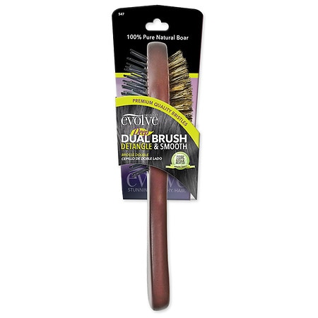 Firstline Evolve Boar Bristles - Oval Paddle Hair Brush, Double Sided - 1.0 ea