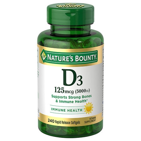 Nature's Bounty Vitamin D3 Softgels 125 mcg, 5000 IU - 240.0 ea