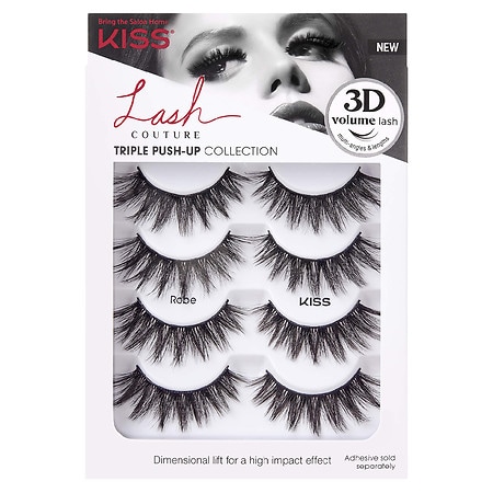 Kiss Lash Couture Triple Push-Up Collection Fake Eyelashes Multipack - Robe - 4.0 pr