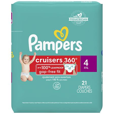 Pampers Cruisers 360 Diapers Jumbo Pack Size 4 - 21.0 ea