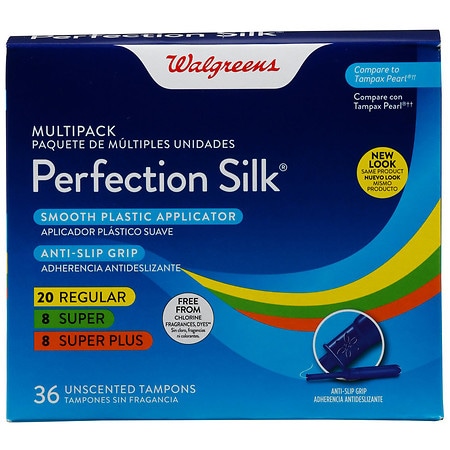 Walgreens Perfection Silk Tampons Unscented - Regular/Super/Super Plus Absorbency 36.0 ea