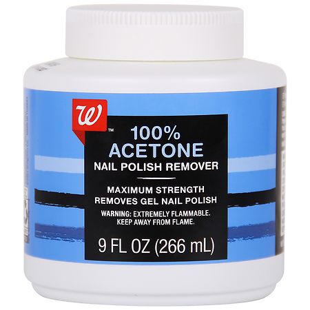 Walgreens 100% Acetone Nail Polish Remover - 9.0 fl oz