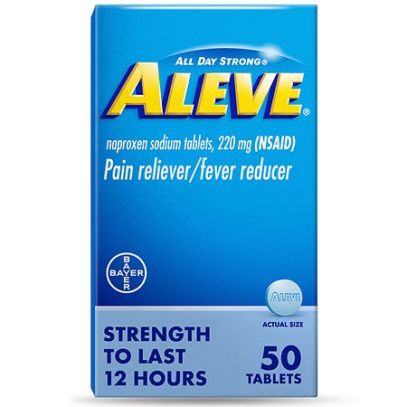 Aleve Pain Reliever & Fever Reducer Naproxen Sodium Tablets - 50.0 Ea