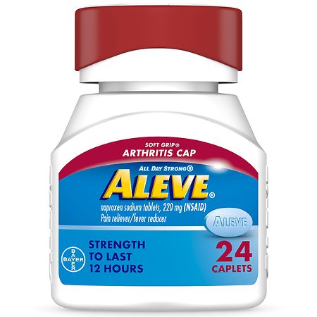 Aleve Naproxen Sodium Caplets, Soft Grip Cap, Arthritis Pain Relief - 24.0 Ea