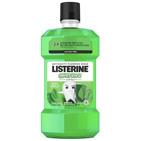 Listerine Smart Rinse Kids Anticavity Mouthwash, Mint Shield - 16.9 oz
