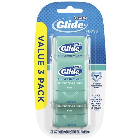 Oral-B Glide Pro-Health Comfort Plus Dental Floss, Extra Soft Mint - 43.7 yd x 3 pack