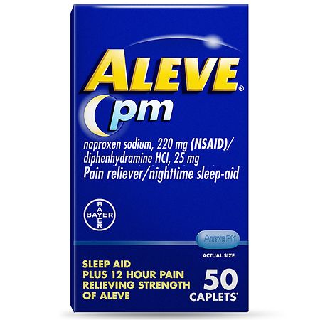 Aleve PM Pain Reliever, Naproxen Sodium & Diphenhydramine HCl - 50.0 Ea