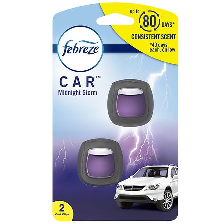 Febreze Car Air Freshener Vent Clip Midnight Storm - 2.0 ea