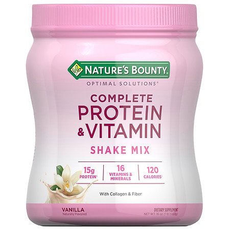 Nature's Bounty Optimal Solutions Complete Protein & Vitamin Shake Mix Vanilla - 16.0 oz