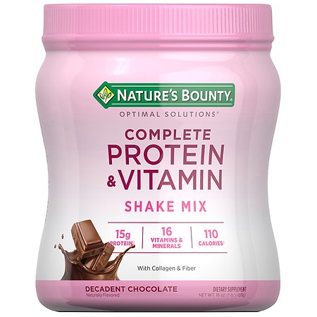 Nature's Bounty Optimal Solutions Complete Protein & Vitamin Shake Mix Chocolate - 16.0 oz