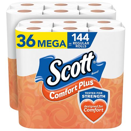 Scott ComfortPlus Toilet Paper, Septic Safe, 1 Ply - 425.0 EA x 36 pack