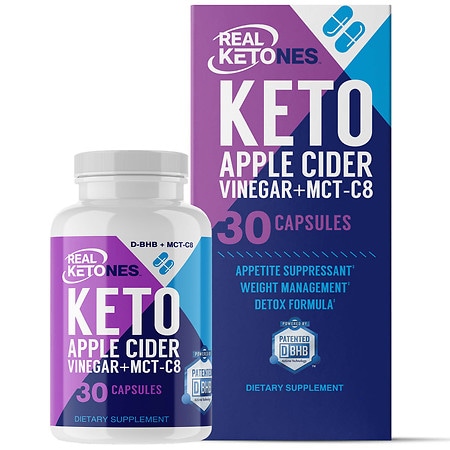 Real Ketones Keto Apple Cider Vinegar + MCT-C8 Supplement Capsules - 30.0 ea